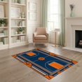 thumbnail image 1 of ODIKA Round Athletic Hoop Center Featuring Lines Football Blanket Border for Dorm Room, Small Living Apartment, Stain Resistant Low Profile, 1 of 7
