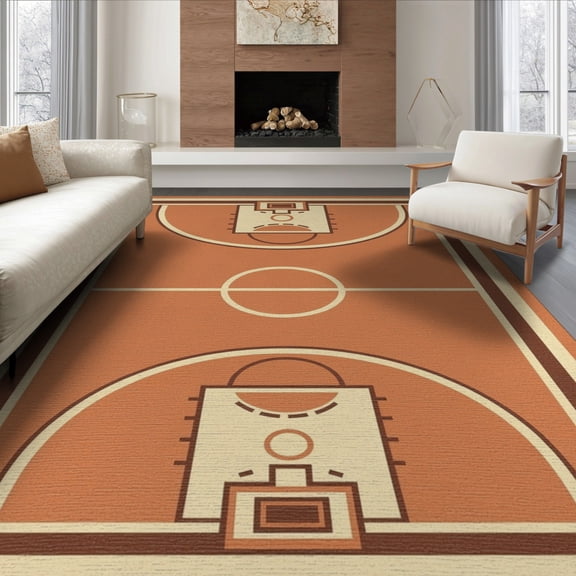 ODIKA Round Athletic Scoreboard Featuring Hoop Motifs Blanket Football Foldable Easy Care for Queen Size Bedroom, Under Bed, Master Suite