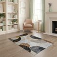 thumbnail image 1 of ODIKA Round Dining Abstract Circle Swirl Concentric Ring Table Fall Stain Resistant Low Profile for Dorm Room, Small Living Apartment, 1 of 7