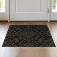 thumbnail image 1 of ODIKA 2'x3' Washable Accent Rug Pet Friendly, Bedside Mat Round Shaped Vintage Moody Decorative Border Solid Geometric for Bedroom, RV, 1 of 7