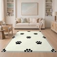 thumbnail image 1 of ODIKA Scattered Kitten Footprints Whimsical Border Tracks Round Print Refined for Small Living Room, Playroom, Bedroom, Easy Care Kids Safe, 1 of 7