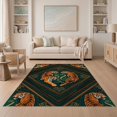 thumbnail image 1 of ODIKA Snake Battle Motif Martial Scroll Folk Versus Striped Tibetan Tiger Refined for Dining Room, Under Table, Home Office, Non-Slip Chair-Friendly, 1 of 7