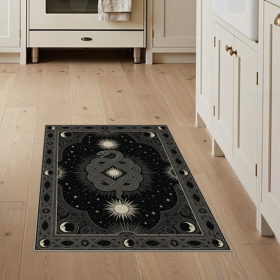 ODIKA Snake Stars Tarot Border Divination Mushroom Runway Gothic Boho Refined for Bedroom, Bedside, Nursery, Pet Friendly & Kids Safe