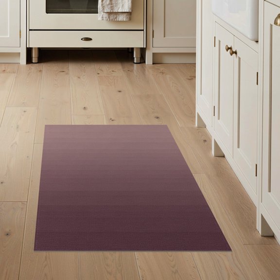 ODIKA Solid Minimalist Ombre Subtle Tonal Gradient Block Abstract Mauve Flowing Stain Resistant Flatwoven for Entryway, Kitchen, Mudroom