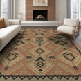 thumbnail image 1 of ODIKA Southwestern Allover Zigzag Frame Border Motif Stripe Stepped Aztec Flowing Foldable Easy Care for Queen Size Bedroom, Under Bed, Master Suite, 1 of 7