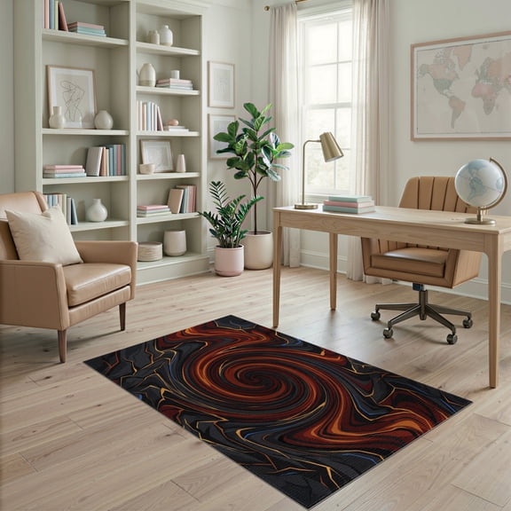 ODIKA Spiral Vortex Cracked Rock Pile Volcanic Volcano Deep Abstract Playful Pet Friendly & Kids Safe Play for Playroom, Bedroom, Reading Nook