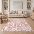thumbnail image 1 of ODIKA Spotted Bold Inspired Border Cheetah Motif Pink Leopard Print Playful Expressive for Small Living Room, Playroom, Bedroom, Easy Care Kids Safe, 1 of 7