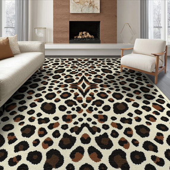 ODIKA Spotted Skin Print Hid Symmetrical Akin Fuzzy Fake Hair Classroom Cow Flowing for Queen Size Bedroom, Under Bed, Master , Foldable Easy Care