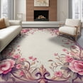 thumbnail image 1 of ODIKA 8'x10' Washable Area Rug Storybook Fairytale Carousel With Whimsical Floral Medallion Center for Living Room, Under Sectional, Family Room , Durable, Non-Slip, 1 of 7