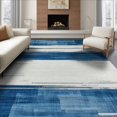 thumbnail image 1 of ODIKA Striped Contemporary Navy Brushstroke Horizontal Band Sriped Non-Slip Chair-Friendly for Dining Room, Large Office, Lounge, 1 of 7