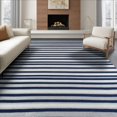 thumbnail image 1 of ODIKA Striped Geometric Ticking Pinstripe Contemporary Cabana Playroom for Dining Room, Large Office, Lounge, Non-Slip Chair-Friendly, 1 of 7
