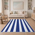 thumbnail image 1 of ODIKA Striped Nautical Navy Cabana Wide Alternating Bands Awning Sriped for Guest Room, Lounge, Apartment, Non-Slip Low Profile, 1 of 7