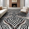 thumbnail image 1 of ODIKA Striped Print Bold Inspired Motif Centered Diagonal Abstract Zebra Flowing Non-Slip Chair-Friendly for Dining Room, Large Office, Lounge, 1 of 7