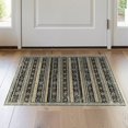thumbnail image 1 of ODIKA 2'x3' Washable Samll Area Rug Striped Tan Boho Distressed Border Bands Motifs Banded Ivory Flowing Dynamic for Entryway, Kitchen, Laundry Room, Non-Slip, Low Pile, 1 of 7