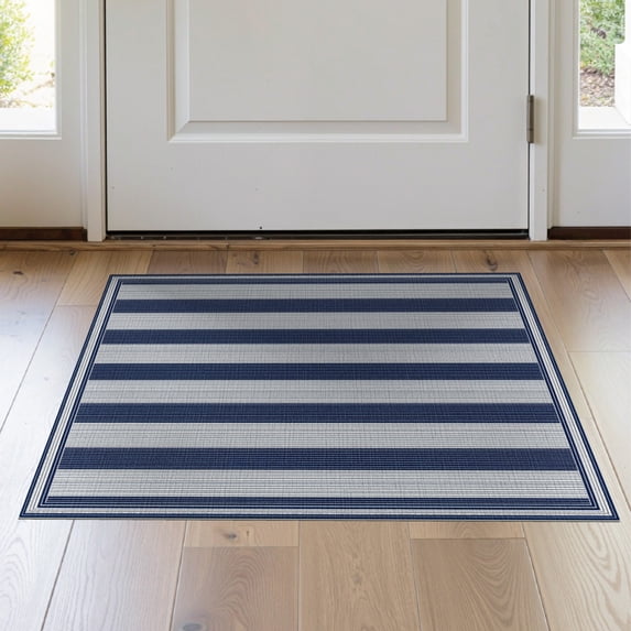 ODIKA Striped Traditional Navy Ticking Stripes Featuring Bold Bands for Bedroom, Nursery, RV, Pet Friendly & Kids Safe Bedside