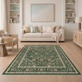 thumbnail image 1 of ODIKA Symmetrical Border Ornamental Scrolls Distressed Vintage Ornate Playful for Guest Room, Lounge, Apartment, Non-Slip Low Profile, 1 of 7