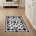 thumbnail image 1 of ODIKA Symmetrical Feline Border Whimsical Kitten Tracks Round Print Refined Structured for Home Office, Hallway, Laundry Room, Non-Slip Chair-Friendly, 1 of 7