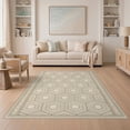 thumbnail image 1 of ODIKA Symmetrical Neutral Decorative Hexagon Grid With Classic Edge Detail Easy Care Kids Safe for Small Living Room, Playroom, Bedroom, 1 of 7