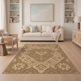thumbnail image 1 of ODIKA Throw Interlocking Tan Tiled Symmetrical Border Entryway Non-Slip Chair-Friendly for Dining Room, Under Table, Home Office, 1 of 7