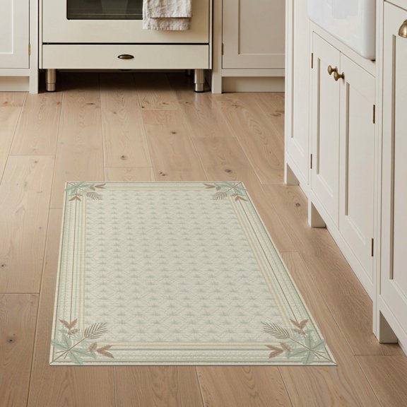 ODIKA Trellis Cabana Stripe Botanical Frame Inspired Subtle Tonal Sisal Flowing Stain Resistant Flatwoven for Entryway, Kitchen, Mudroom