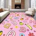 thumbnail image 1 of ODIKA 2x3 Machine Washable Non-Slip Area Rug, Animal Alphabet Adventure with Fruit Motifs and Seasonal Icons Ultra Soft Rug, None, 694042, 1 of 7