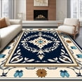 thumbnail image 1 of ODIKA 2x3 Machine Washable Non-Slip Area Rug, Classic Damask Crest Arrangement with Flourishing Leaf Ultra Soft Rug, None, 539394, 1 of 7