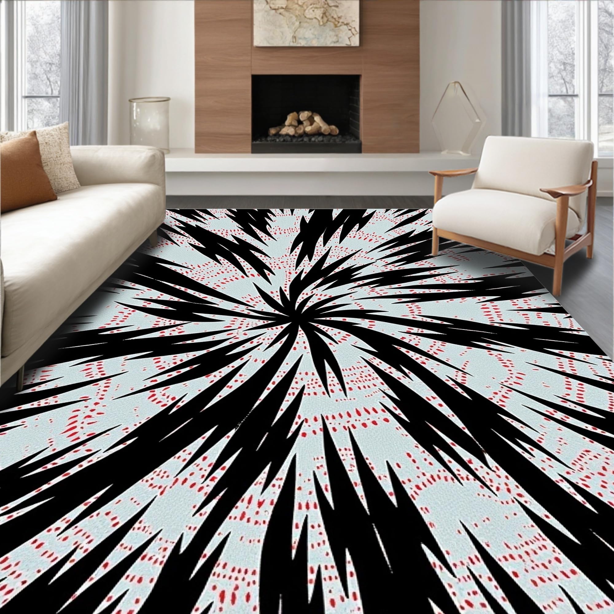 Dripping Rug ODIKA Ultra Soft Area Rug 2x3, Dynamic Splash Art with Dripping Brush ...