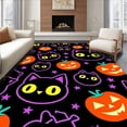 thumbnail image 1 of ODIKA 2x3 Machine Washable Non-Slip Area Rug, Halloween Black Cat Festive Pumpkin Stars Artistic Design Ultra Soft Rug, None, 515379, 1 of 7