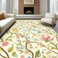 thumbnail image 1 of Ultra Soft Area Rug, Charming Garden Floral Design for Welcoming Spaces, Non Slip, Stain Resistant, Washable Area Rugs for Living Room, Bedroom(Ivory, 2X3), 1 of 8
