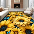 thumbnail image 1 of Ultra Soft Area Rug, Cozy Earthy Floral Circular Style, Non Slip, Stain Resistant, Washable Area Rugs for Living Room, Bedroom(Yellow, 2X3), 1 of 8