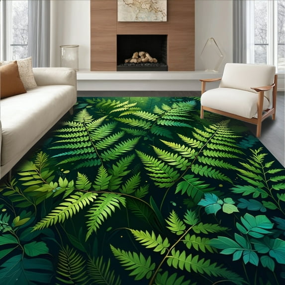 Ultra Soft Area Rug, Dark Green Cozy Minimalist Fluffy, Non Slip, Stain Resistant, Washable Area Rugs for Living Room, Bedroom(Green, 2X3)