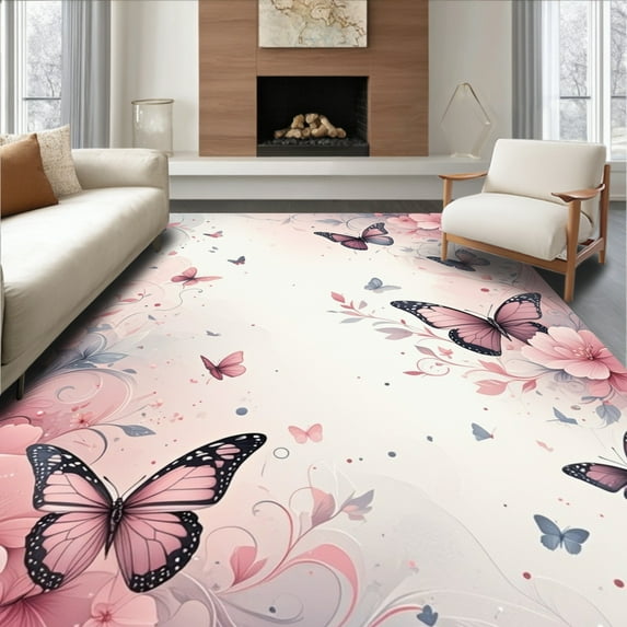 Ultra Soft Area Rug, Enchanted Dream for Girls, Non Slip, Stain Resistant, Washable Area Rugs for Living Room, Bedroom(Pink, 2X3)