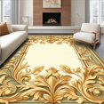 thumbnail image 1 of Ultra Soft Area Rug, Imperial Scrollwork Motif with Classic Palmette Ornamentation, Non Slip, Stain Resistant, Washable Area Rugs for Living Room, Bedroom(Gold, 2X3), 1 of 8