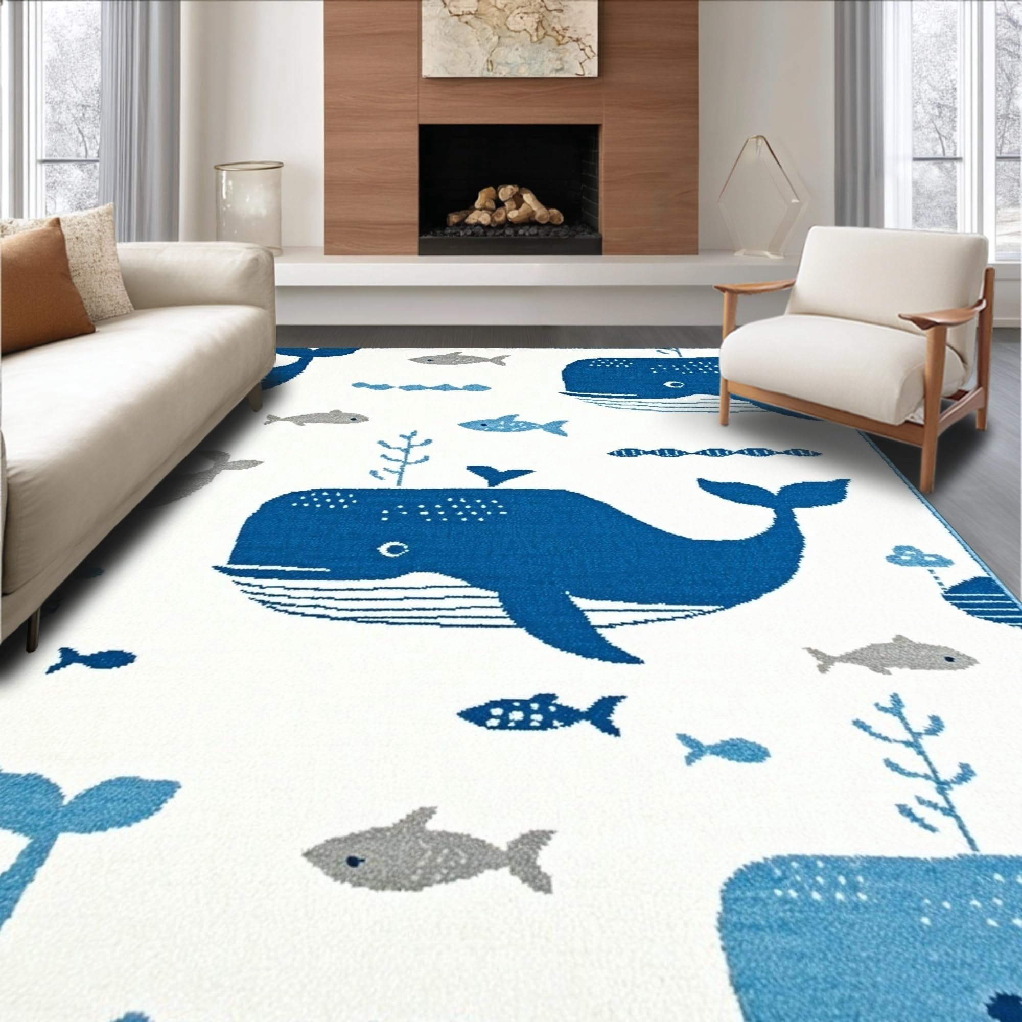 Oceanic Throw Rigs ODIKA Ultra Soft Area Rug 2x3, Non Slip, Stain Resistant, Washable Area ...