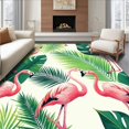 thumbnail image 1 of Ultra Soft Area Rug, Chic Coastal Flamingo Print Style, Non Slip, Stain Resistant, Washable Area Rugs for Living Room, Bedroom(White, 2X3), 1 of 8