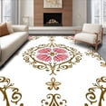 thumbnail image 1 of ODIKA 3x5 Machine Washable Non-Slip Area Rug, Elegant Transitional Damask Botanical Pathway Decoration Ultra Soft Rug, None, 657438, 1 of 7