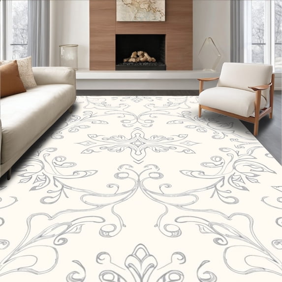 ODIKA 3x5 Machine Washable Non-Slip Area Rug, Ethereal Faded Transitional Boho Inspired Ultra Soft Rug, None, 658482