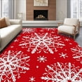 thumbnail image 1 of ODIKA 3x5 Machine Washable Non-Slip Area Rug, Festive Holiday Snowflake Medallion with Winter Motifs Ultra Soft Rug, None, 613366, 1 of 7