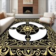 thumbnail image 1 of ODIKA 3x5 Machine Washable Non-Slip Area Rug, Intricate Showcasing Gold Filigree and Flowing Vinework Arrangement Ultra Soft Rug, None, 665795, 1 of 7