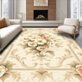 thumbnail image 1 of Ultra Soft Area Rug, Classic Beige Ivory Artisan Hand Tufted Floral Medallion, Non Slip, Stain Resistant, Washable Area Rugs for Living Room, Bedroom(Beige, 3X5), 1 of 8