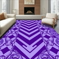 thumbnail image 1 of Ultra Soft Area Rug, Interlocking Chevron Stripes with Faint Botanical Accents, Non Slip, Stain Resistant, Washable Area Rugs for Living Room, Bedroom(Purple, 3X5), 1 of 8