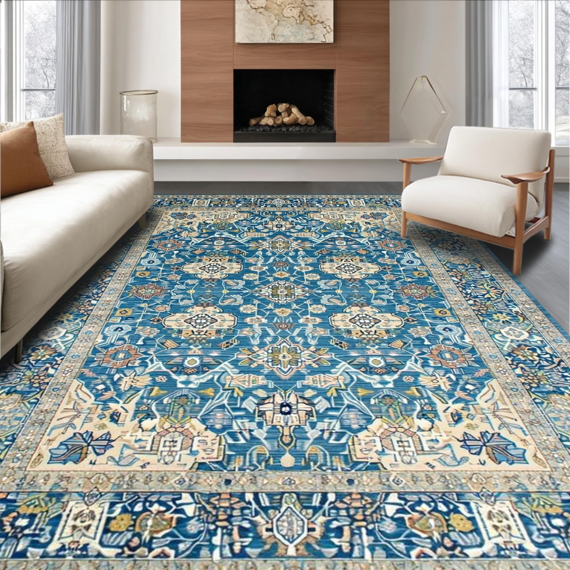 ODIKA Ultra Soft Area Rug 3x5, Non Slip, Stain Resistant, Washable Area ...
