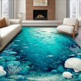 thumbnail image 1 of Ultra Soft Area Rug, Mermaid Magic Under the Sea, Non Slip, Stain Resistant, Washable Area Rugs for Living Room, Bedroom(Blue, 3X5), 1 of 8