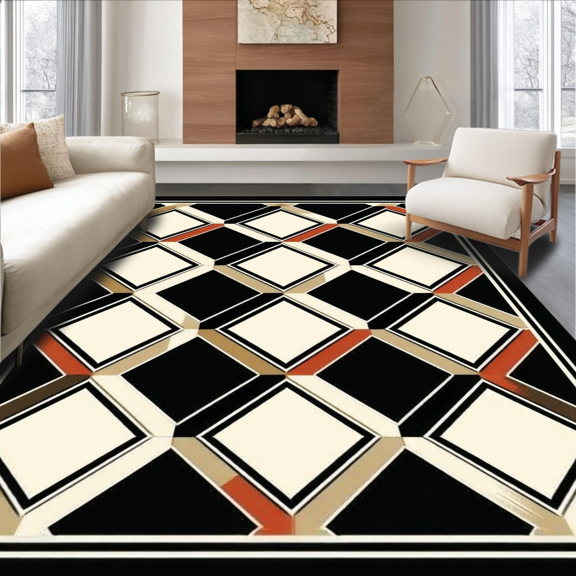 ODIKA Ultra Soft Area Rug 3x5, Non Slip, Stain Resistant, Washable Area ...