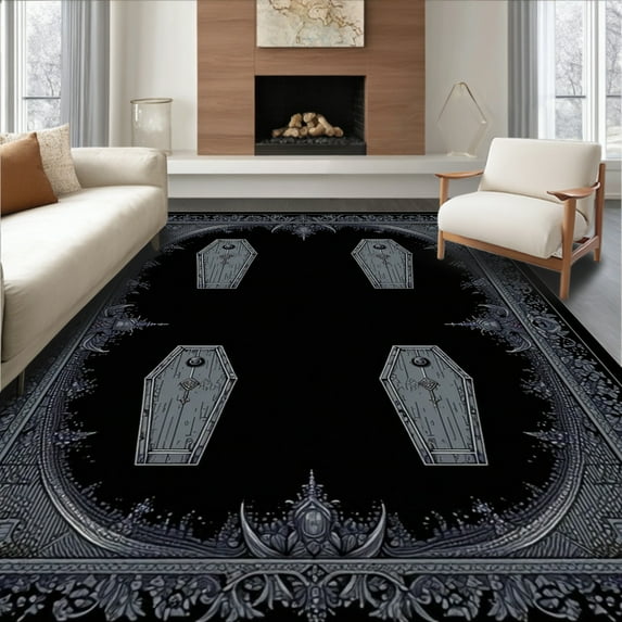 Ultra Soft Area Rug, Chic Dark Minimalist, Non Slip, Stain Resistant, Washable Area Rugs for Living Room, Bedroom(Black, 3X5)