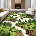 thumbnail image 1 of Ultra Soft Area Rug, Rustic Woodland Adventure Imagery, Non Slip, Stain Resistant, Washable Area Rugs for Living Room, Bedroom(Green, 3X5), 1 of 8