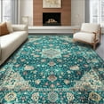 thumbnail image 1 of ODIKA Ultra Soft Area Rug 3x5, Non Slip, Stain Resistant, Washable Area Rugs for Living Room, Bedroom, Vintage Teal Medallion Aesthetic (Teal, 3x5), 1 of 11