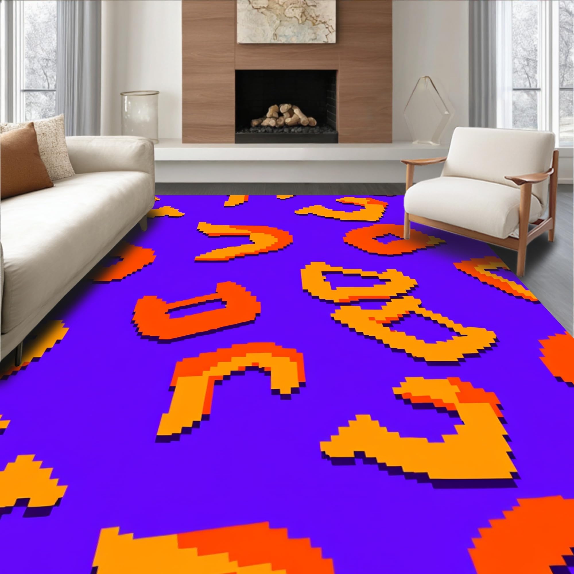 ODIKA Ultra Soft Area Rug 3x5, Retro Arcade Pixel Art Console ...