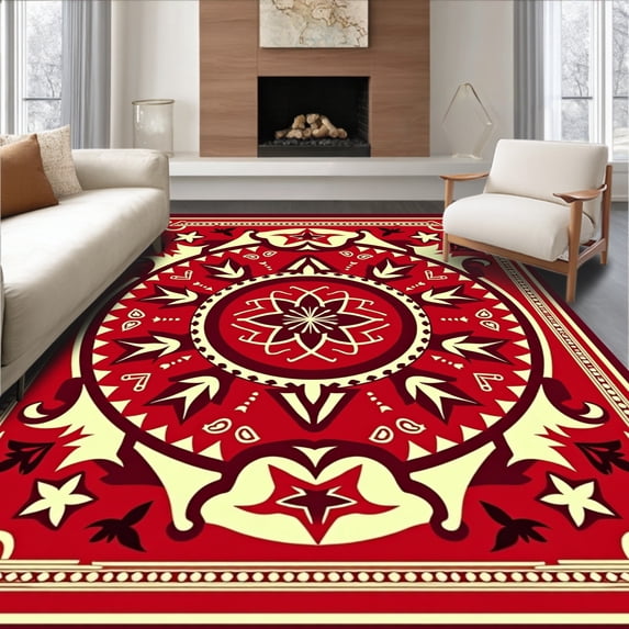 ODIKA 3x5 Machine Washable Non-Slip Area Rug, Vintage Carnival Circus Fun Fair Spinning Wheel Entertainment Ultra Soft Rug, None, 613328