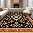 thumbnail image 1 of ODIKA 4x6 Machine Washable Non-Slip Area Rug, Boho Chic Interlocking Motif with Rustic Ornamental Details Ultra Soft Rug, None, 553368, 1 of 7
